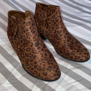Never worn Leopard print ankle booties